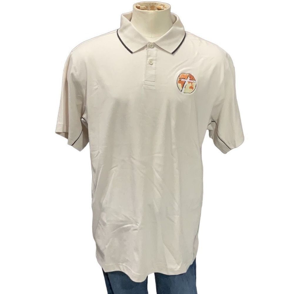 Devon & Jones NWT Sport Beige Dri Fast 2 button Polo Shirt Size Large